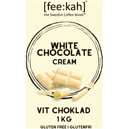 |fee:kah] Vit Choklad 1kg Flaska Front Label